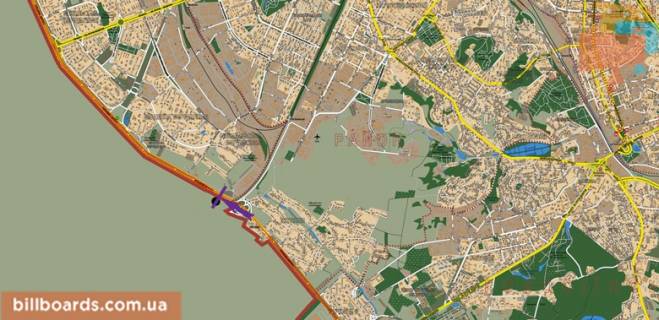 Билборд B в Киеве Кольцевая дорога, Жулянский путепровод схема