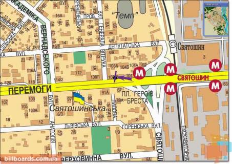 Призма A в Киеве просп. Берестейський (Перемоги)., возле ночного клуба "Бинго" - 152187 схема