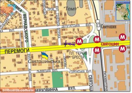 Призма A в Киеве просп. Берестейський (Перемоги)., возле ночного клуба "Бинго" - 152188 схема