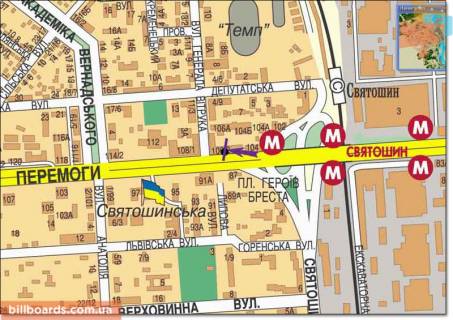 Призма A в Киеве просп. Берестейський (Перемоги)., возле ночного клуба "Бинго" - 152189 схема