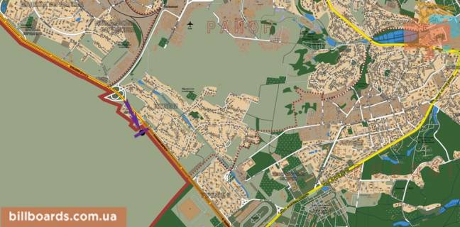 Билборд A в Киеве Кільцева дорога, біля ринку "Столичний", нижній схема