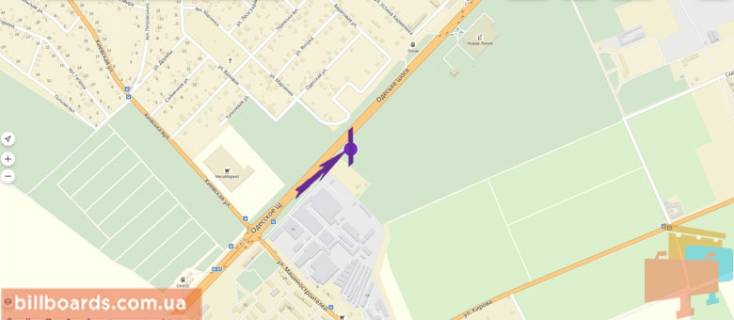 Билборд A в Киеве Одеська траса, біля магазину "Нової Лінії", в сторону Києва схема