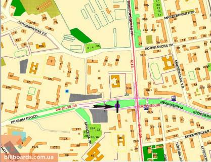 Prismatron, Prism A in Kyiv Pravdi av. - Visgorods'ka st. - 152504 scheme
