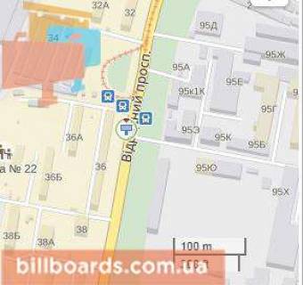 Билборд A в Киеве Отрадный пр., 36 схема