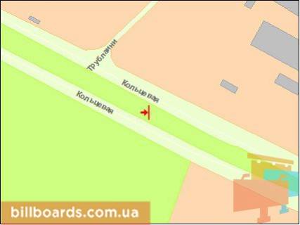 Билборд  в Киеве Кольцевая дорога, 22 / Трублаини ул., разделитель, в сторону Одесская пл., левая схема
