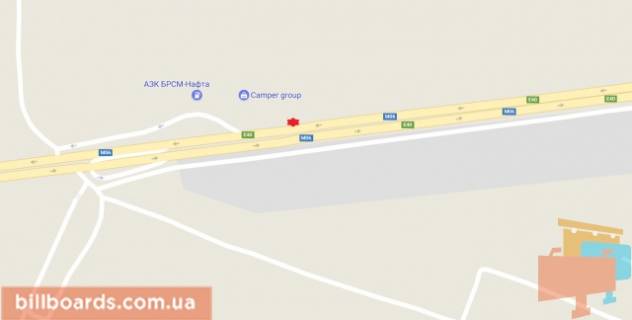 Білборд, Бігборд (Борд)  A у Києві Житомирська траса, в напрямку з Києва, с.Мрія, 300м. перед заправкою БРСМ, 7км + 700метров, ліва схема