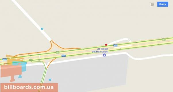 Білборд, Бігборд (Борд)  A у Києві Житомирська траса, в напрямку з Києва, за с.Мрія, 200м. до пішохідного переходу, 8км + 700метров, права схема