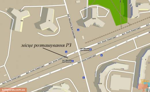 Призма  в Киеве Ахматовой ул. / Драгоманова ул. - 142109 схема