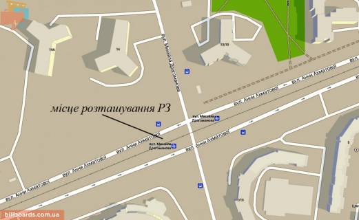 Призма  в Киеве Ахматовой ул. / Драгоманова ул. - 142111 схема