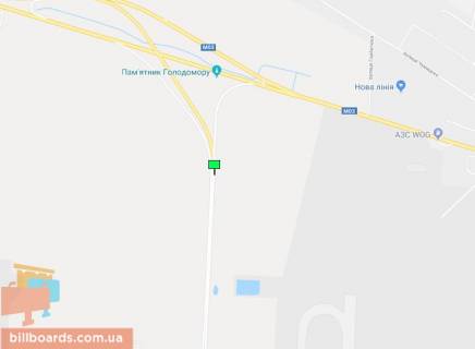 Билборд B в Киеве Бориспільське шосе, в сторону м. Київ схема