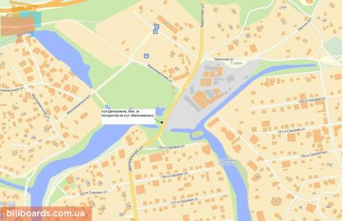 Билборд A в Киеве Ценральная вул. схема