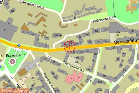 Ситилайт A в Киеве В. Житомирська вул., 30а схема