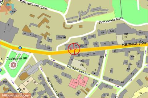 Ситилайт B в Киеве В. Житомирська вул., 30а схема