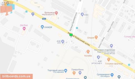 Призма A в Борисполе Київський шлях вул., 2/8, в'їзд в Бориспіль, Аеромолл, світлофор, ліва - 162322 схема
