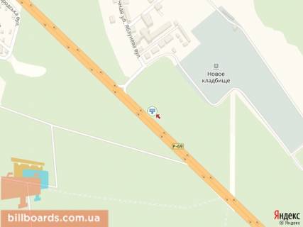 Билборд A в Киеве Богатирська вул., в сторону Вишгорода, Вишгород, траса в сторону Межигір'я, зоопарк "12 місяців" схема