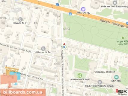 Билборд B в Киеве Янгеля ул., 4 схема