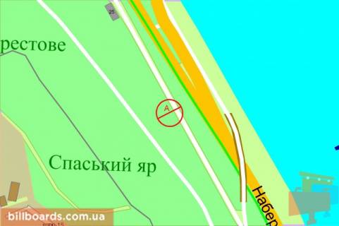 Ситилайт A в Киеве Дніпровський спуск, в центр схема