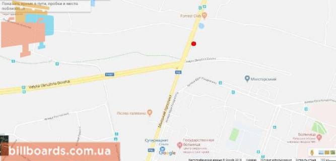 Билборд A в Киеве Мінський пр., 150А схема