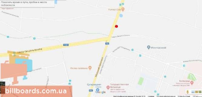 Билборд B в Киеве Мінський пр., 150А схема