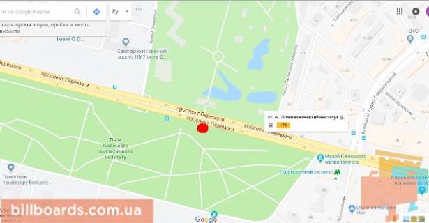 Бэклайт A в Киеве Перемоги пр., 37 схема