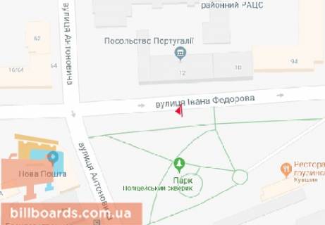 Сітіскролл A у Києві, 1.2x1.7  Івана Федорова вул., 12 схема