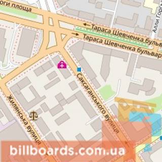 Ситилайт B в Киеве Петлюри вул. (колиш. Комінтерну), 4, в сторону Шевченка бульв. схема
