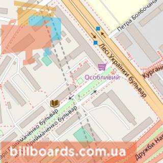Бэклайт B в Киеве Украинки бул., 36В - бул. Примаченко, в центр схема