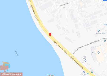 Скроллер A в Киеве Дніпровська Набережна, 200м до Здолбунівська вул. - 180560 схема