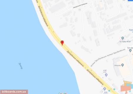 Скроллер B в Киеве Дніпровська Набережна, 200м до Здолбунівська вул. - 180562 схема