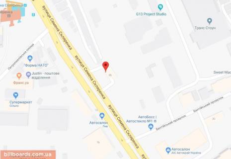 Ситилайт A в Киеве Скляренко вул., 5Б__Розміщується тільки ВІНІЛ схема