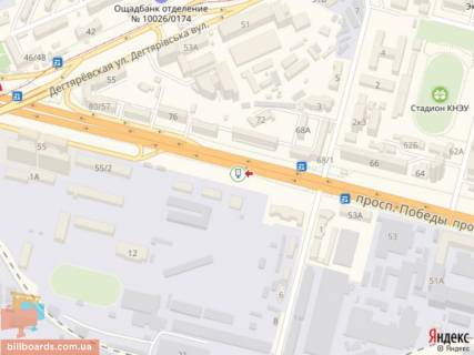 Бэклайт B в Киеве Победы пр., 55, возле ст.м. "Берестейская", из центра схема
