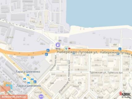Ситискролл A в Киеве Набережно-Лугова вул., 8Б, - вул. Юрковська, перед АЗС WOG схема