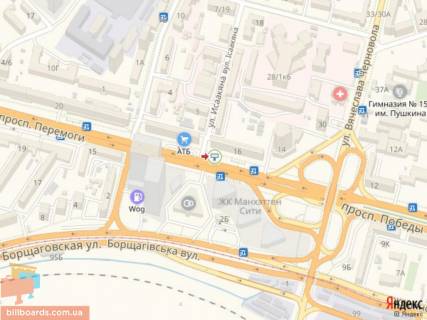 Бэклайт B в Киеве Победы пр., 16 - Исаакяна ул., в центр схема