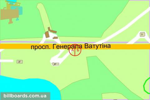 Бэклайт B в Киеве Шухевича пр. (колиш. Ватутіна), 2Г, біля АЗС WOG, в сторону ст.м. "Почайна" схема