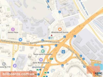 Беклайт B у Києві Деміївська пл. (Колиш. Московська) - Руслана Лужевського пров. (Червоноармійський пров.), Деміївський ринок схема