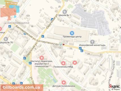 Бэклайт B в Киеве Багговутівська вул., 12, заїзд до ТРЦ Променада схема