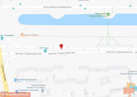 Призма A в Киеве Шухевича пр. (колиш. Ватутіна пр.), 22, навпроти, в центр - 180492 схема