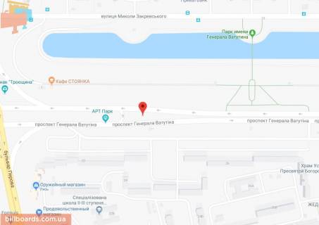 Призма A в Киеве Шухевича пр. (колиш. Ватутіна пр.), 22, навпроти, в центр - 180493 схема