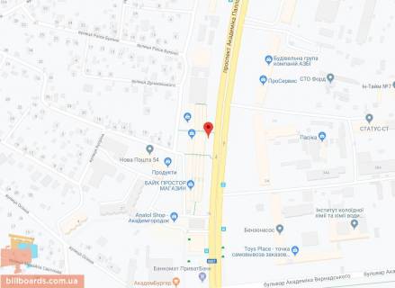 Призма A в Киеве Палладіна пр., 31, навпроти, в сторону просп. Берестейський (Перемоги) - 180391 схема