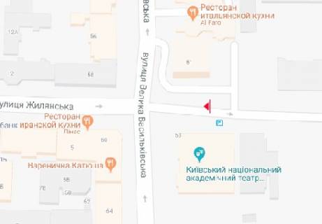 Ситискролл A в Киеве, 1.86x1.27  Жилянська вул., 4 - Велика Васильківська вул. (Червоноармійська) схема