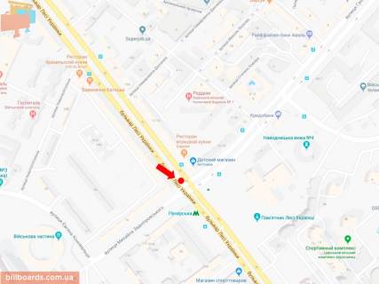 Ситискролл A в Киеве, 1.8x1.2  Українки бул., 24 / Алмазова вул. (колиш. Кутузова вул.), на світлофорі, до ст. м. "Печерська" схема