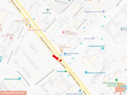 Ситискролл A в Киеве, 1.8x1.2  Українки бул., 24 / Алмазова вул. (колиш. Кутузова вул.), на світлофорі, до ст. м. "Печерська" схема
