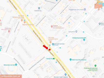 Ситискролл A в Киеве, 1.8x1.2  Українки бул., 24 / Алмазова вул. (колиш. Кутузова вул.), на світлофорі, до ст. м. "Печерська" схема