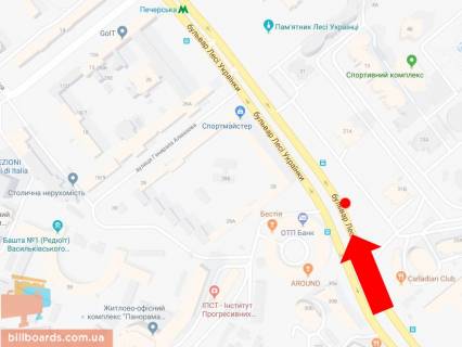Скроллер A в Киеве, 2.3x3.14  Українки бул., 21А - 21Б, в сторону ст. м. "Печерська" - 161470 схема