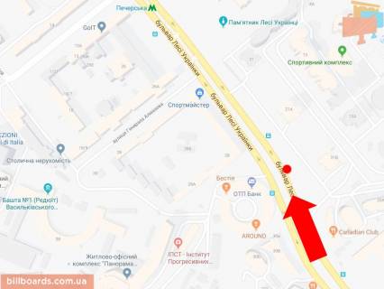 Скроллер A в Киеве, 2.3x3.14  Українки бул., 21А - 21Б, в сторону ст. м. "Печерська" - 161473 схема