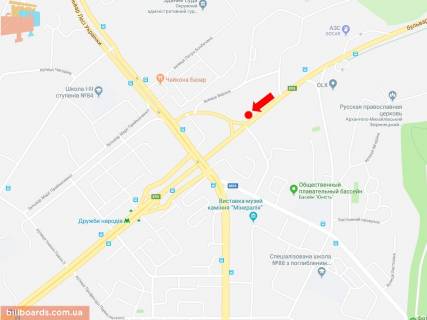 Скроллер A в Киеве, 2.3x3.14  Миколи Міхновського бульвар (Дружби Народів бульвар) / вул. Курганівська, в сторону ст. м. «Дружби Народів» - 161482 схема