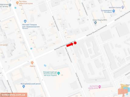 Скролер, Скрол A у Києві, 2.3x3.14  Коновальця вул. (Колиш. Щорса вул.) / Предславинська вул., На світлофорі, в сторону Українки бул. - 161488 схема