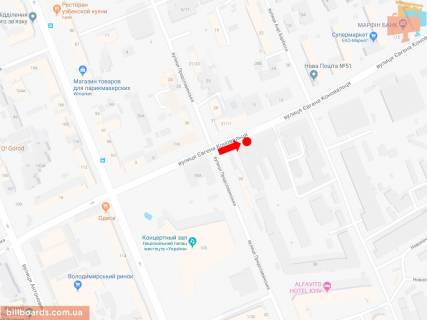 Скролер, Скрол A у Києві, 2.3x3.14  Коновальця вул. (Колиш. Щорса вул.) / Предславинська вул., На світлофорі, в сторону Українки бул. - 161491 схема