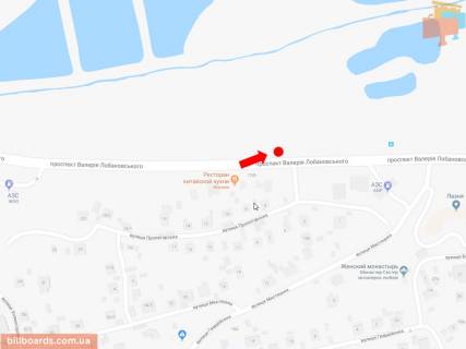 Бэклайт B в Киеве Лобановського пр. (колиш. Червонозоряний пр.), 124 навпроти, в сторону Деміївської пл. (колиш. Московська пл.) схема