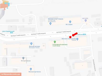 Бэклайт B в Киеве, 2.3x3.14  Глибочицька  вул., 44, біля магазину "Flagman", супермаркета "Ельдорадо", в сторону вул. Чорновола схема